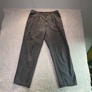 VTG Britannia Pleated Cotton Pants Gray Made in Hong Kong 90s Vintage 34x30